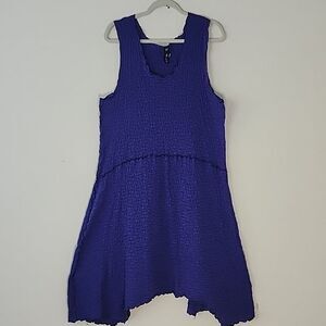 Noblu USA Purple Asymmetric Lagenlook Trapeze Tank Dress Tunnic Top XL (B29)